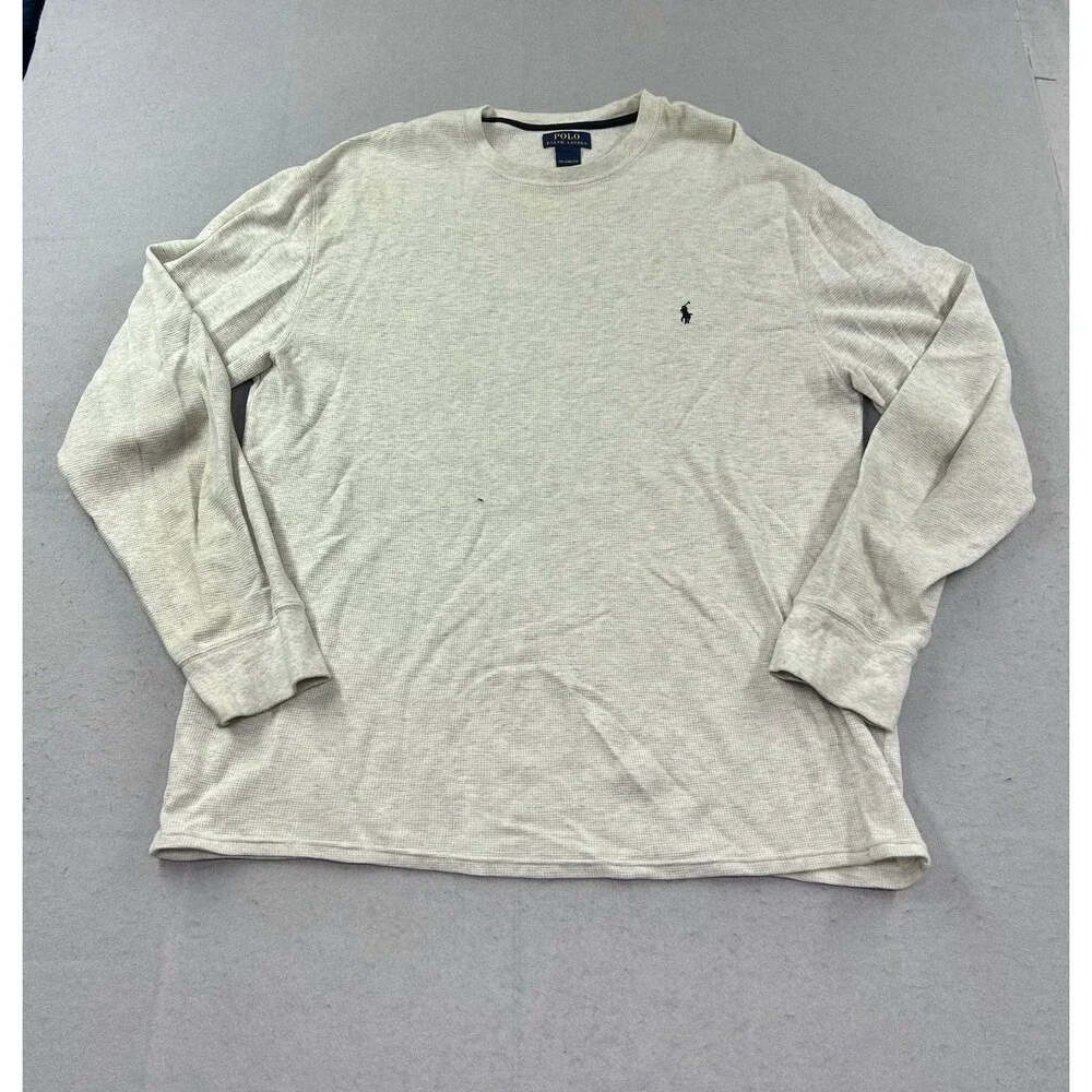 Polo Ralph Lauren Mens Waffle Knit Crewneck Long Sleeve Shirt Thermal 2XL